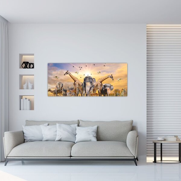 Tablou - Animae din Africa (120x50 cm)