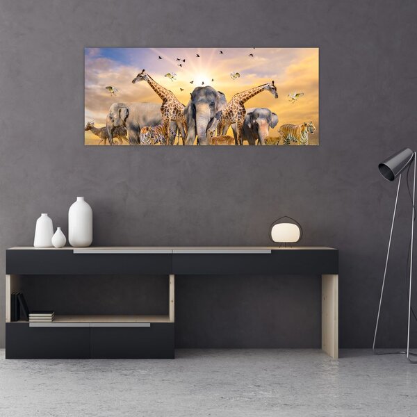 Tablou - Animae din Africa (120x50 cm)