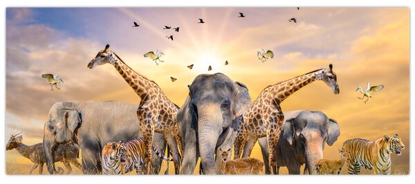 Tablou - Animae din Africa (120x50 cm)