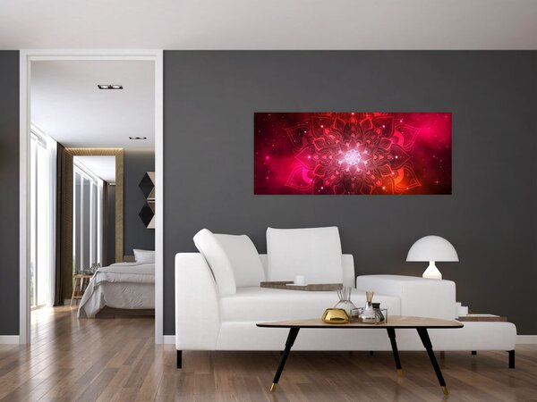 Tablou abstracției roșii (120x50 cm)