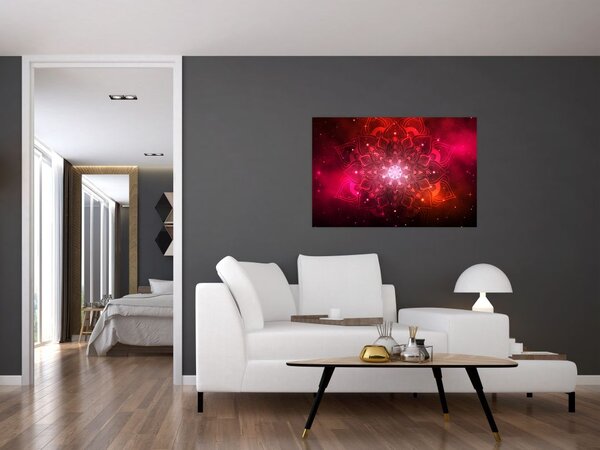 Tablou abstracției roșii (90x60 cm)