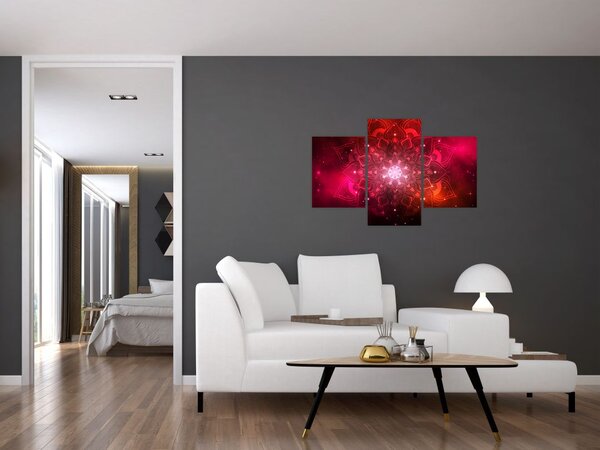 Tablou abstracției roșii (90x60 cm)