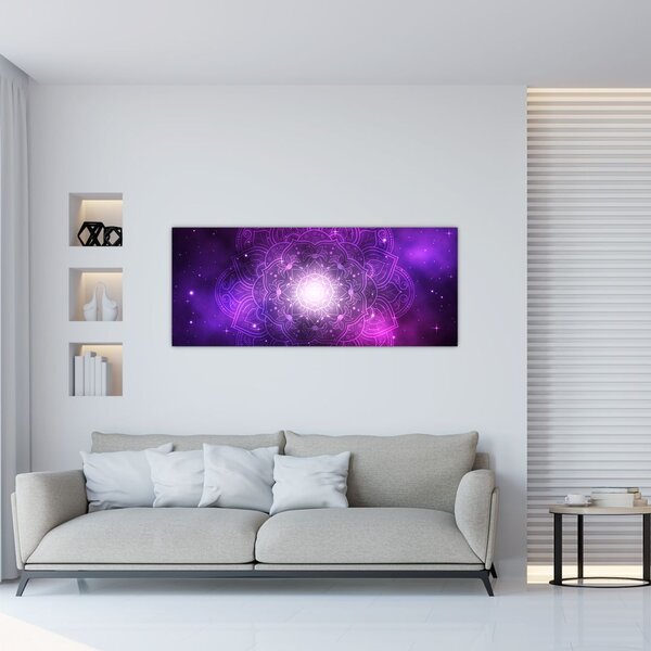Tablou abstracției violete (120x50 cm)