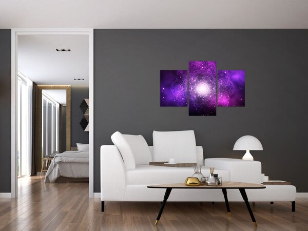 Tablou abstracției violete (90x60 cm)
