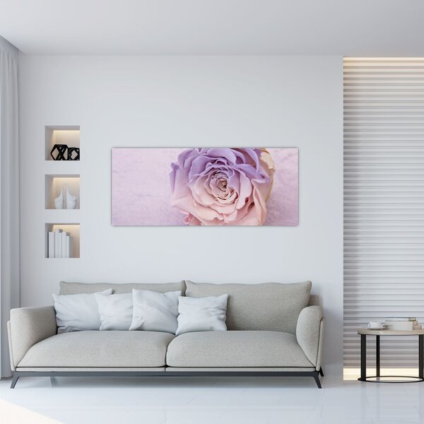 Tablou detaliu florii de trandafir (120x50 cm)