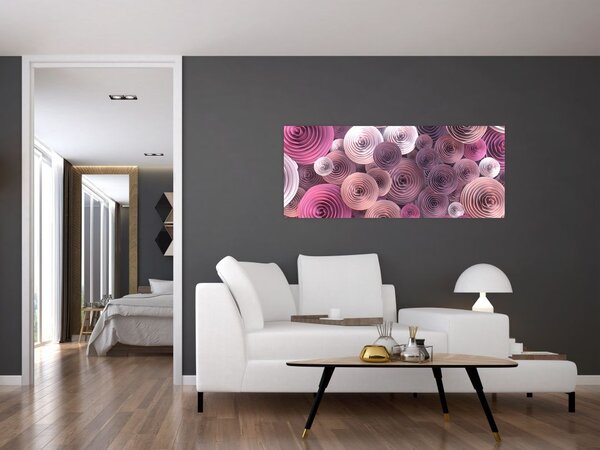 Tablou abstract a florii de trandafir (120x50 cm)