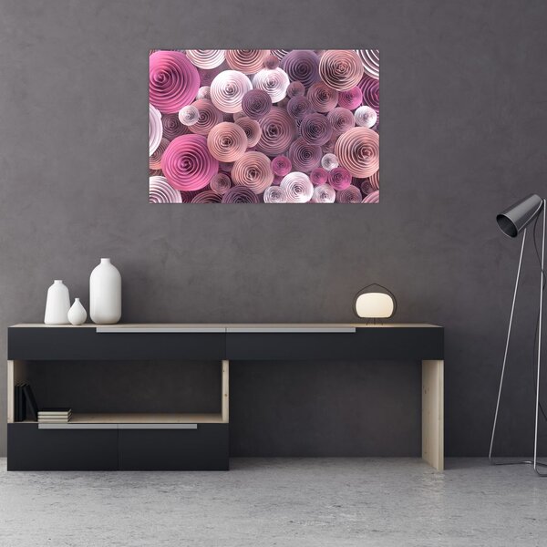 Tablou abstract a florii de trandafir (90x60 cm)