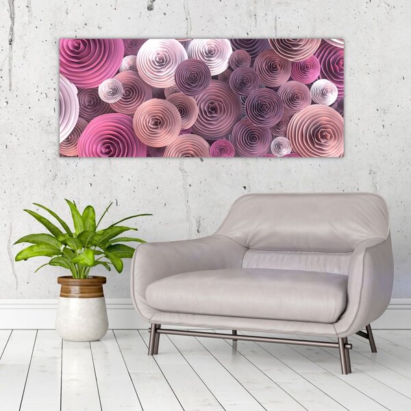 Tablou abstract a florii de trandafir (120x50 cm)