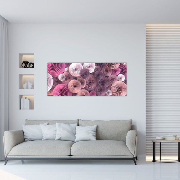 Tablou abstract a florii de trandafir (120x50 cm)