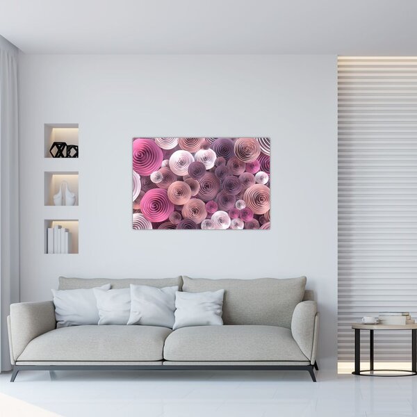 Tablou abstract a florii de trandafir (90x60 cm)