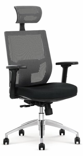 Scaun de birou ergonomic tapitat cu stofa Admon Gri / Negru, l64xA60xH115-125 cm