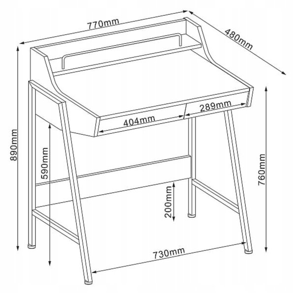 Birou in decor stejar B-168