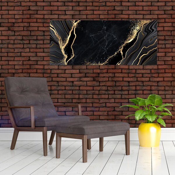 Tablou abstarcției aurii (120x50 cm)