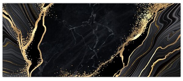 Tablou abstarcției aurii (120x50 cm)