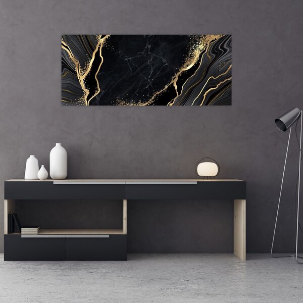 Tablou abstarcției aurii (120x50 cm)