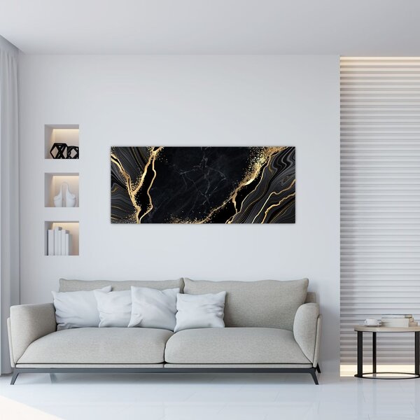 Tablou abstarcției aurii (120x50 cm)