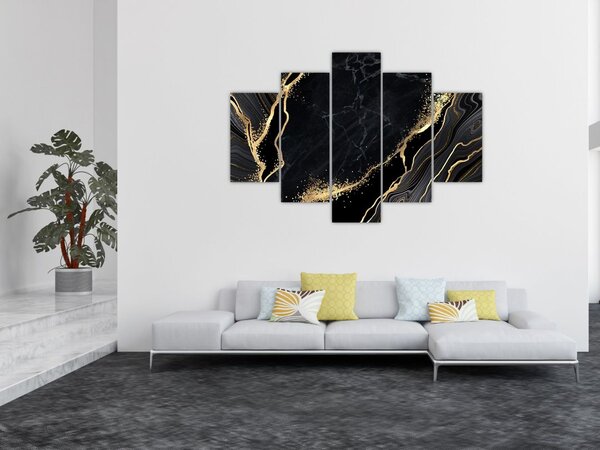 Tablou abstarcției aurii (150x105 cm)
