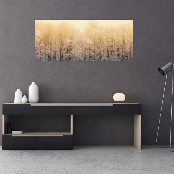 Tablou cu pădure geroasă (120x50 cm)
