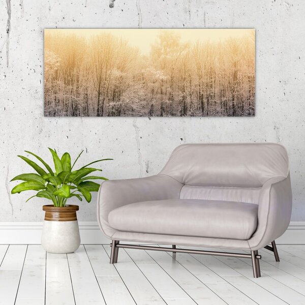 Tablou cu pădure geroasă (120x50 cm)