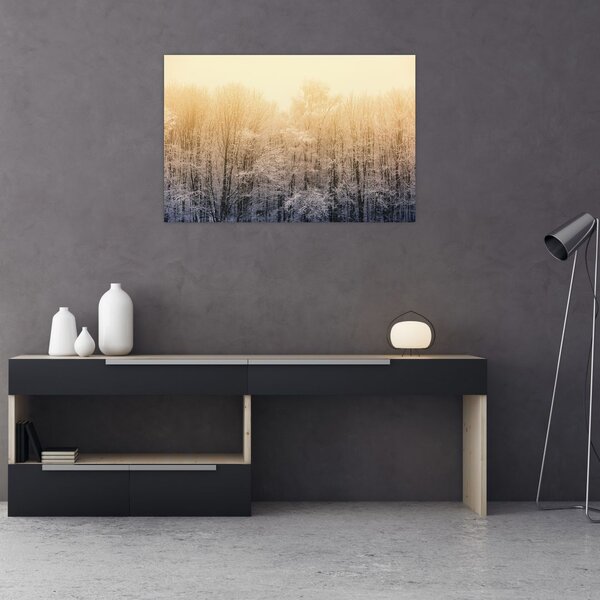 Tablou cu pădure geroasă (90x60 cm)