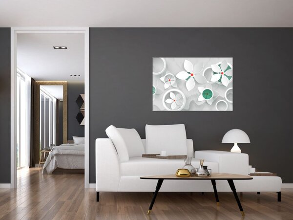Tablou abstracției florale (90x60 cm)