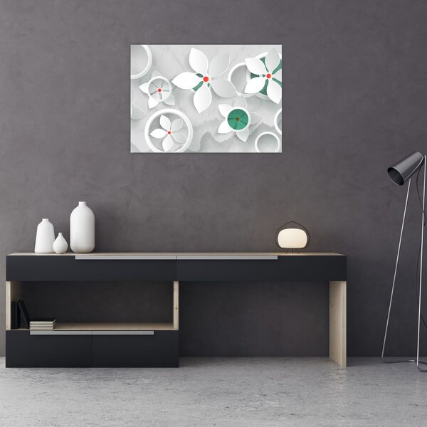 Tablou abstracției florale (70x50 cm)
