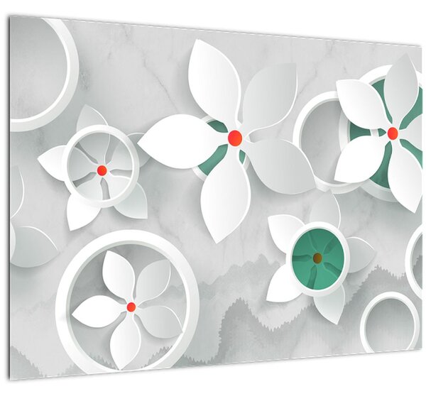 Tablou abstracției florale (70x50 cm)