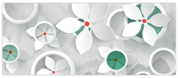 Tablou abstracției florale (120x50 cm)
