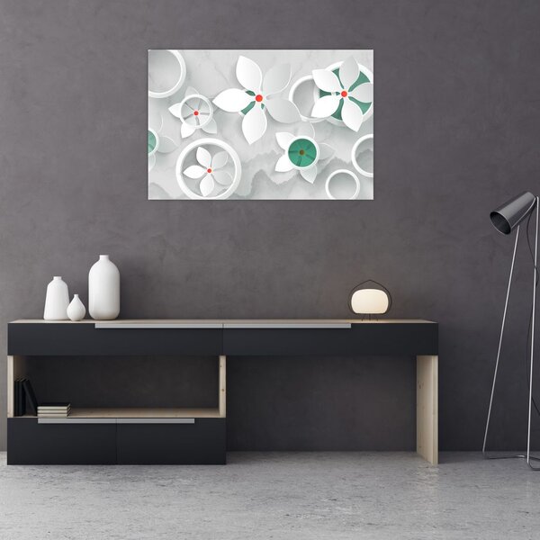 Tablou abstracției florale (90x60 cm)