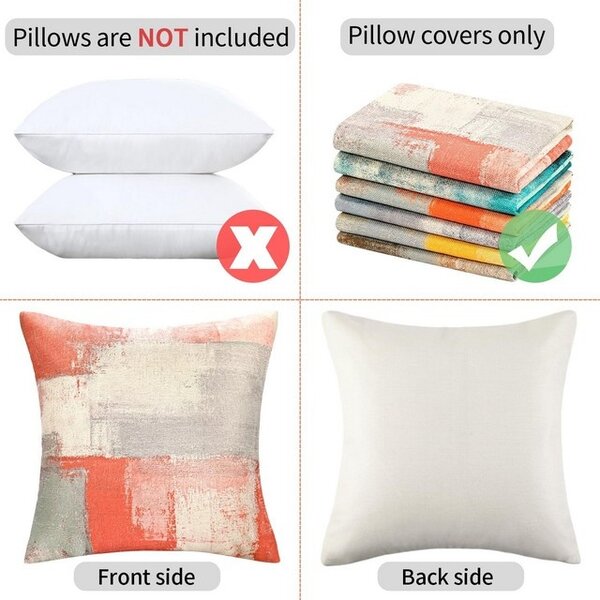 Feţe de perna decorative, 45x45cm, set 2 bucati, pentru exterior, roz-gri