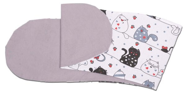 Husa bumbac detasabila pentru Perna gravide 3 in 1 Kidizi Lena, Happy Kitten