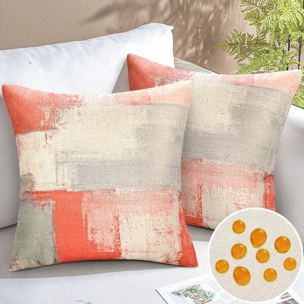 Feţe de perna decorative, 45x45cm, set 2 bucati, pentru exterior, roz-gri