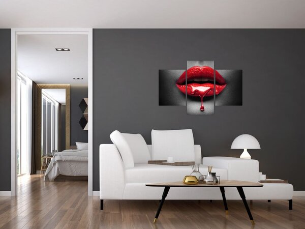 Tablou cu buze de femeie (90x60 cm)