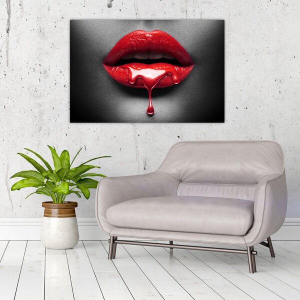 Tablou cu buze de femeie (90x60 cm)