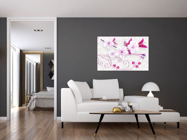 Tablou cu creangă înflorită (90x60 cm)