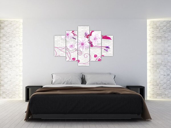 Tablou cu creangă înflorită (150x105 cm)