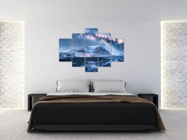 Tablou cu munți și ceul cu stele (150x105 cm)