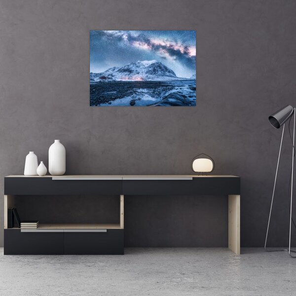 Tablou cu munți și ceul cu stele (70x50 cm)