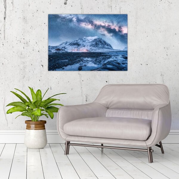Tablou cu munți și ceul cu stele (70x50 cm)