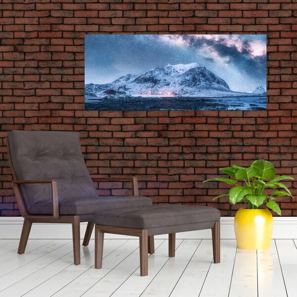 Tablou cu munți și ceul cu stele (120x50 cm)