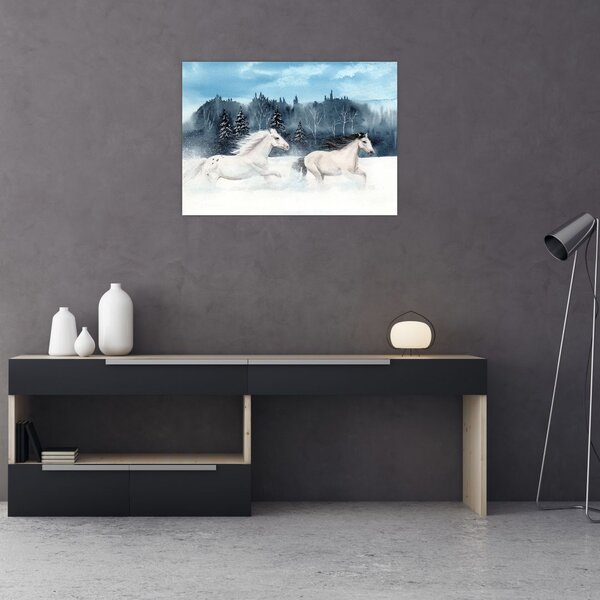 Tablou cu caii pictați (70x50 cm)