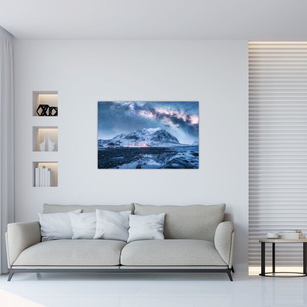 Tablou cu munți și ceul cu stele (90x60 cm)