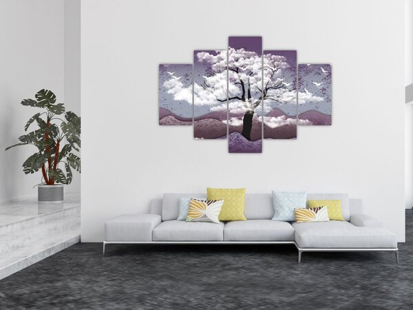 Tablou - Copac în nori (150x105 cm)
