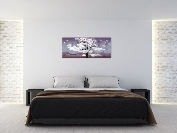 Tablou - Copac în nori (120x50 cm)
