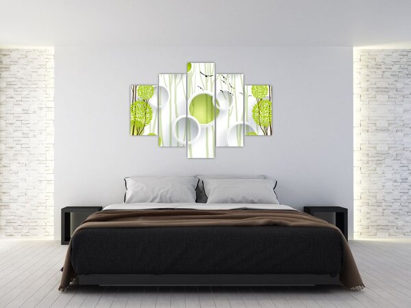 Tablou cu abstracție și copaci (150x105 cm)