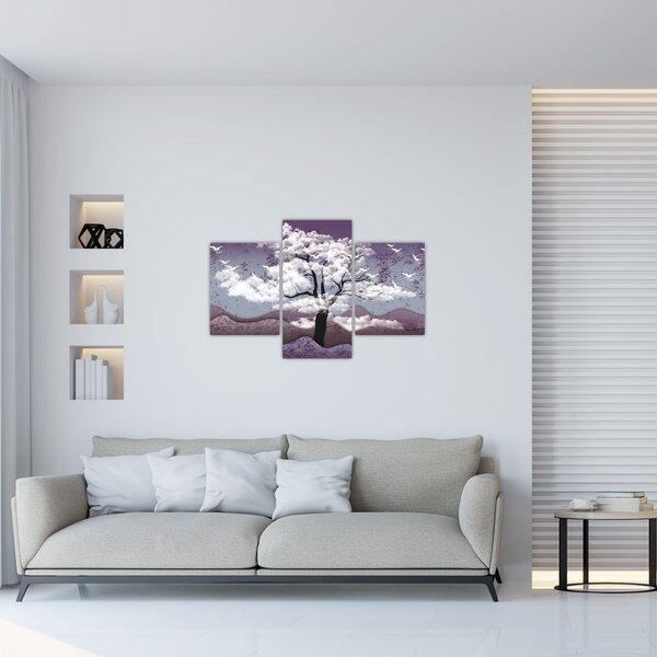 Tablou - Copac în nori (90x60 cm)