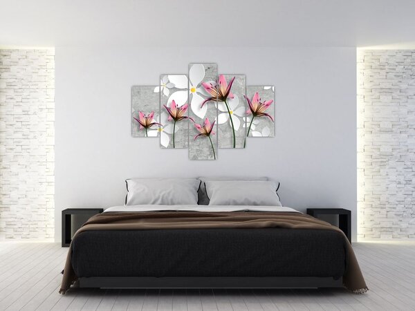 Tablou cu abstracție florală (150x105 cm)