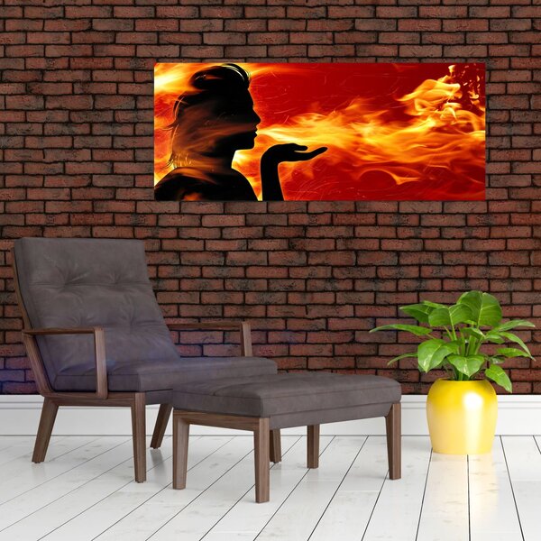 Tablou femeii în foc (120x50 cm)