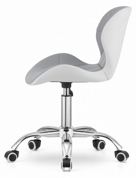 Scaun de birou AVOLA VELVET gri-alb
