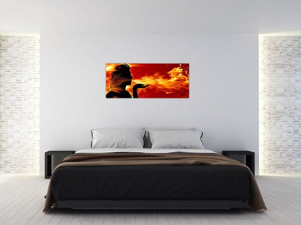Tablou femeii în foc (120x50 cm)